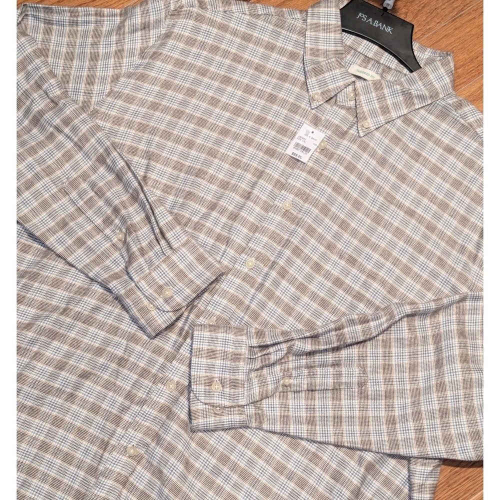 JOS. A. Bank Coastal Plaid Button Up XXL‎ Shirt Tailored Fit NWT Office Preppy